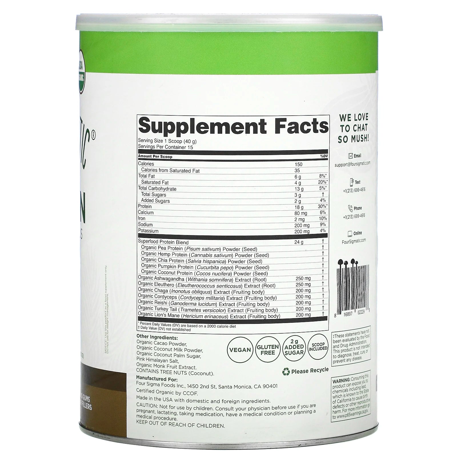 Organic Plant-Based Protein Cacao