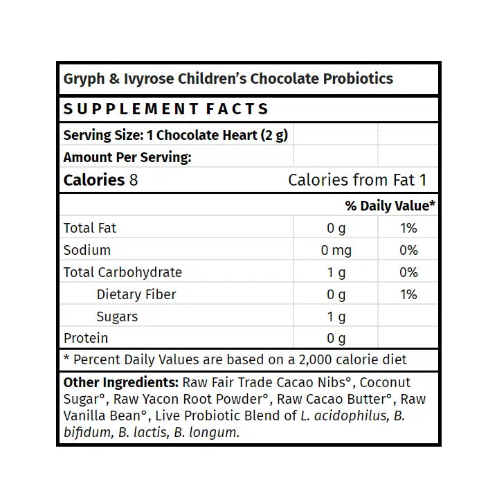 Children's Chocolate Probiotic Hearts
