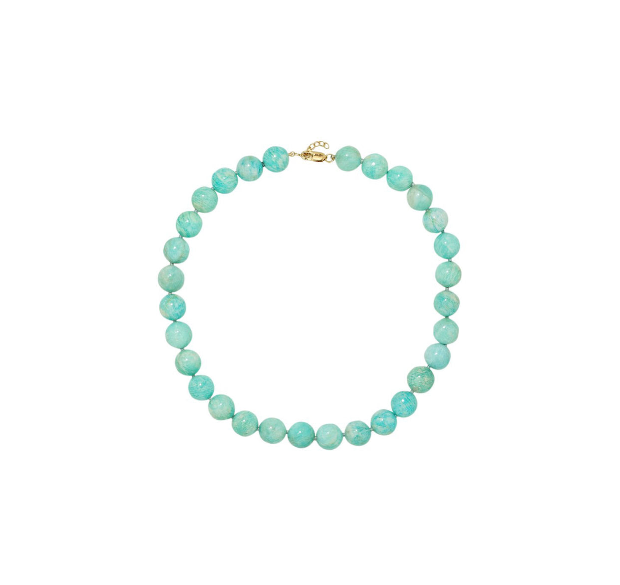 Oracle Amazonite Round Crystal Necklace 14 Karat Gold