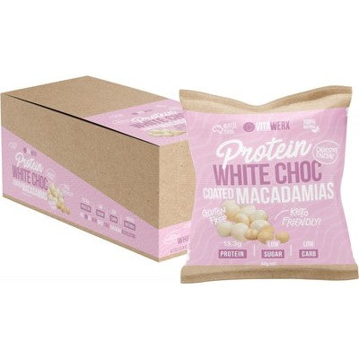 Protein White Chocolate Coated Macadamias